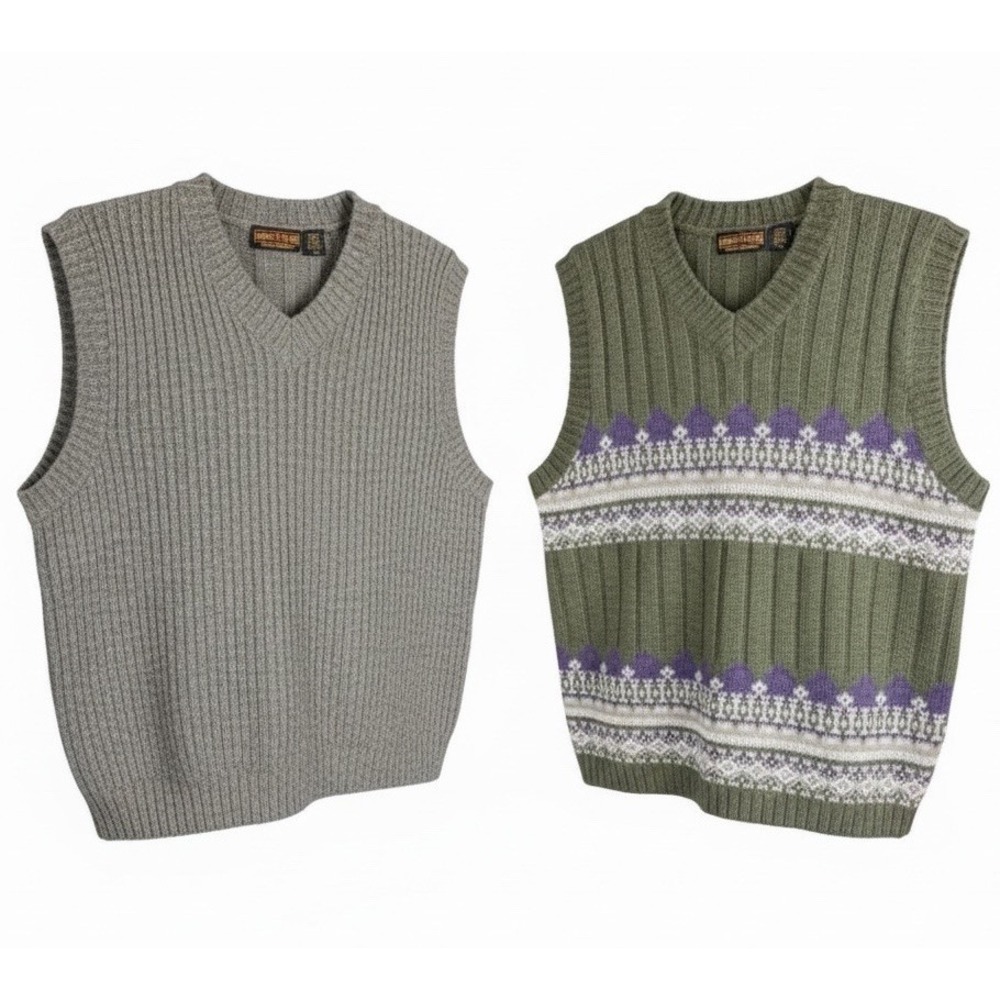 Oxford Fulham Sweater Vest Womens Green Grandpa Y2K 90's Preppy Knit Sleeveless
